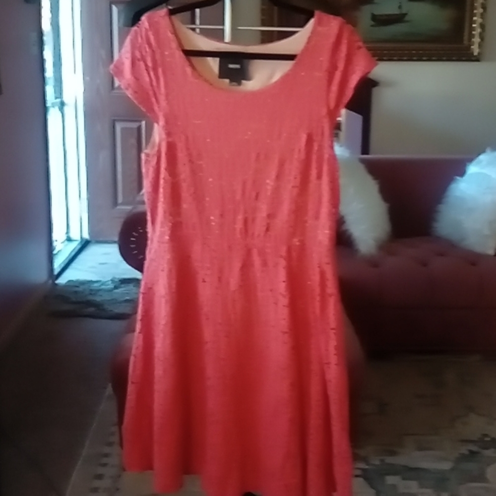 🌟 Coral Lace Dress